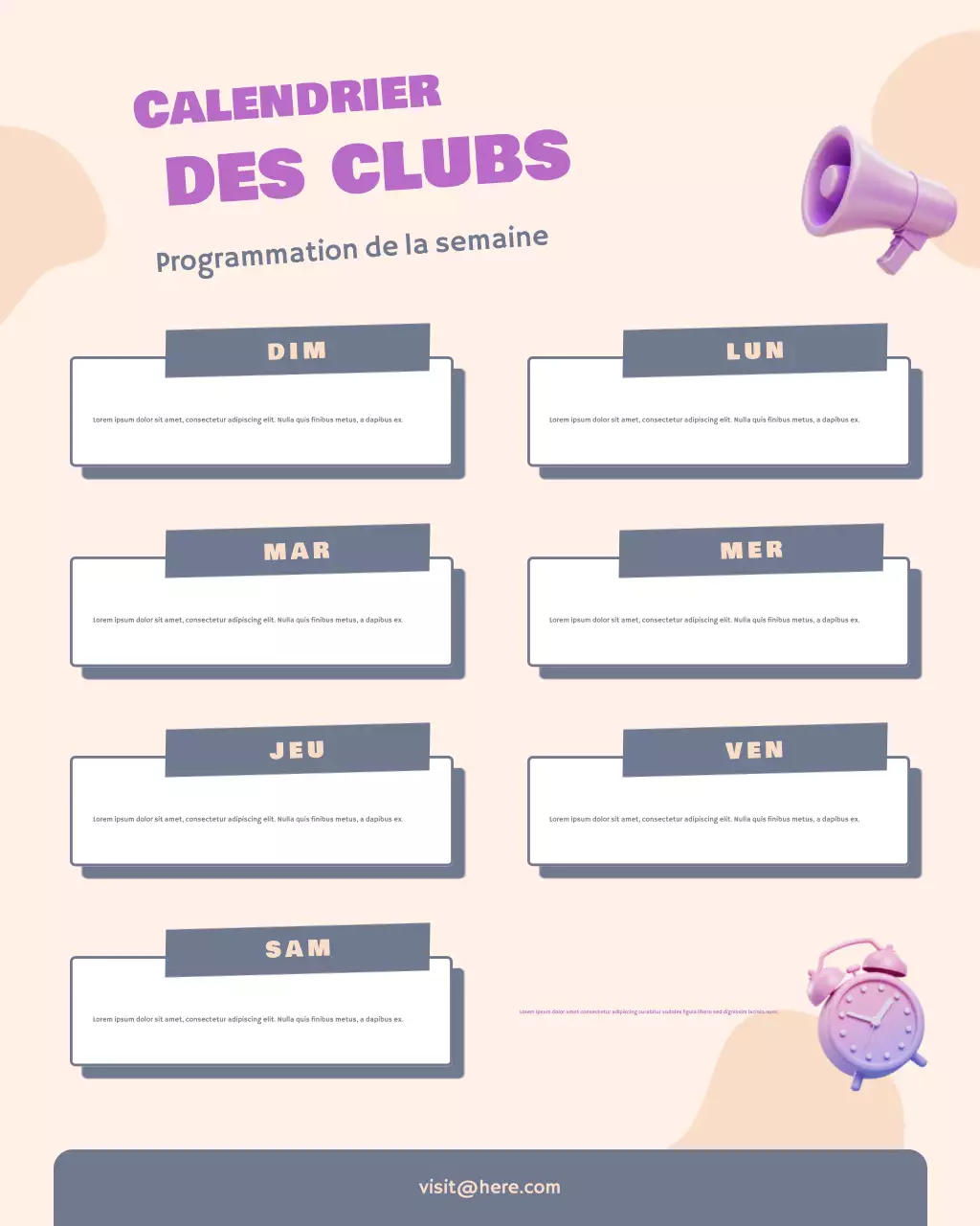 Publication Instagram du planificateur d'horaires du Mint Modern Club