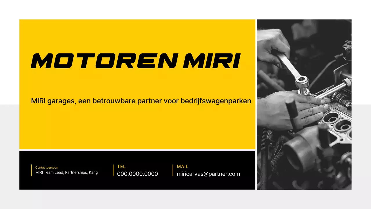 Geel modern auto visitekaartje