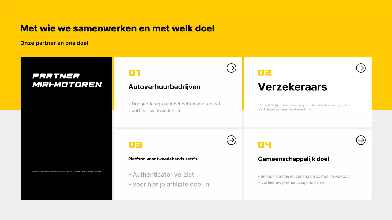 Geel modern auto visitekaartje