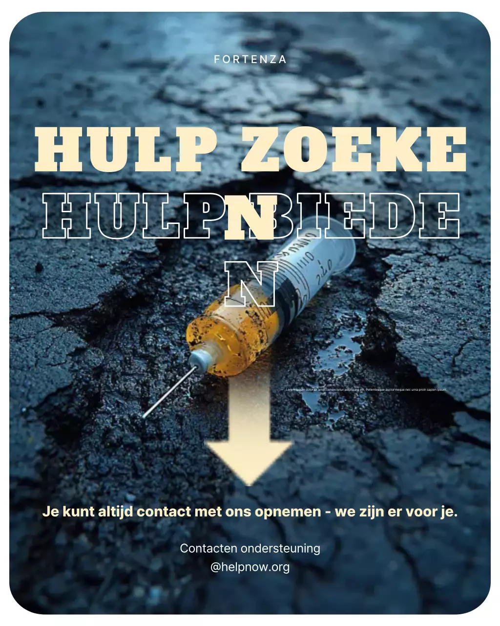 blauwe, vette verslavingsaankondiging