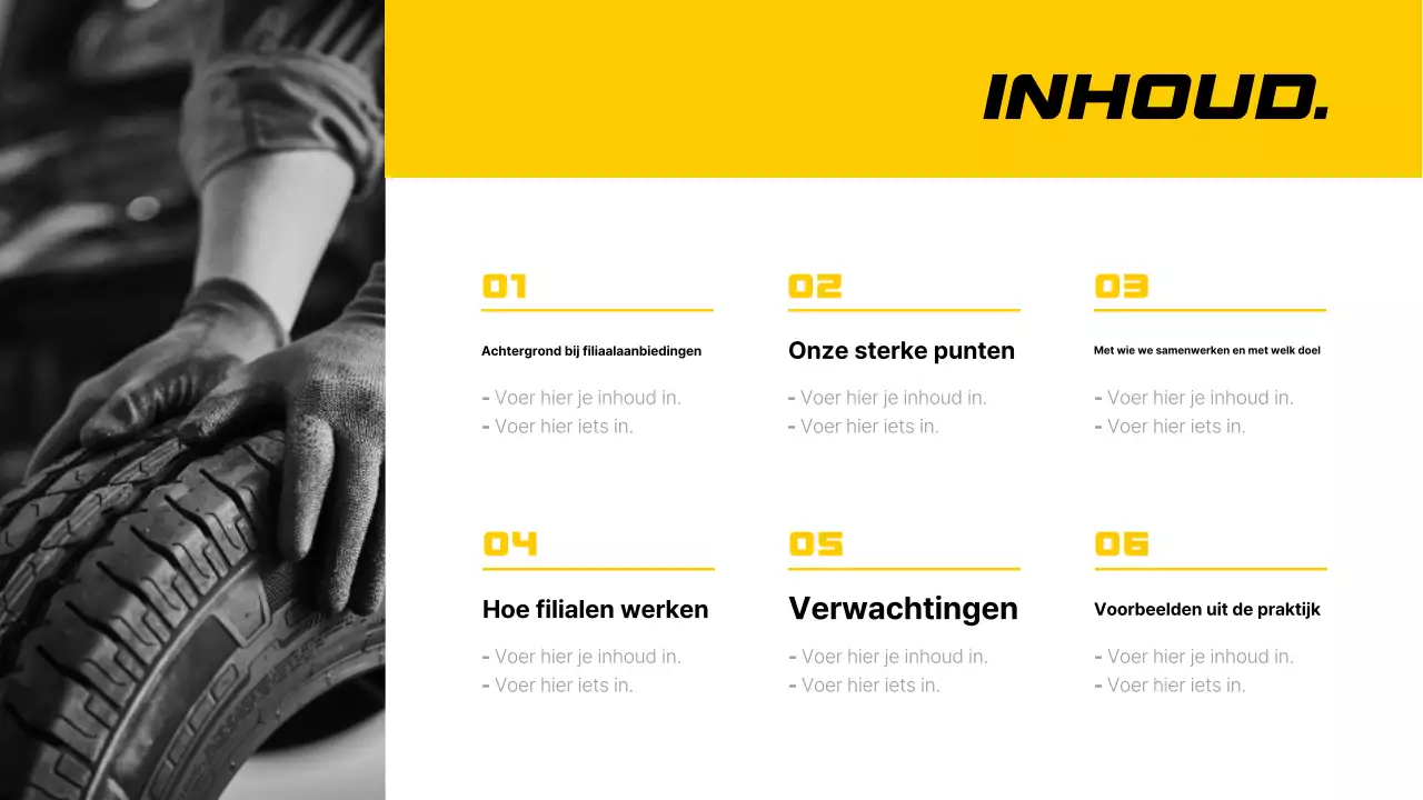 Geel modern auto visitekaartje