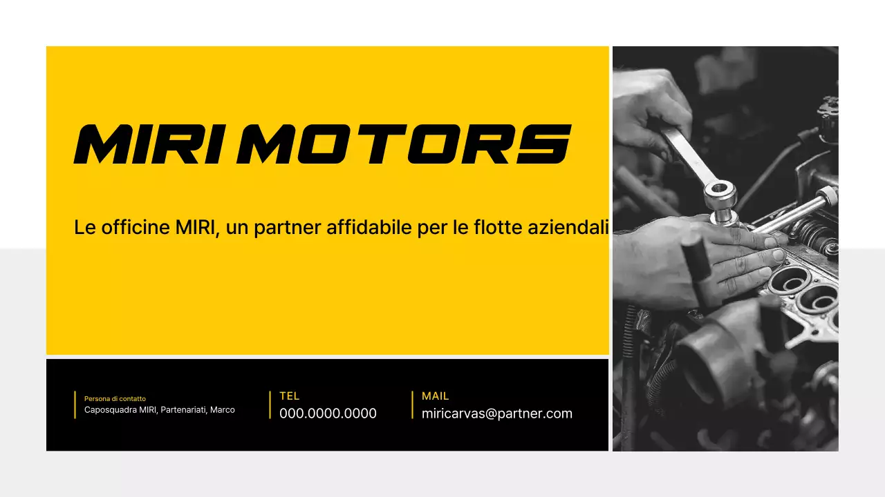 Biglietto da visita per auto moderna gialla