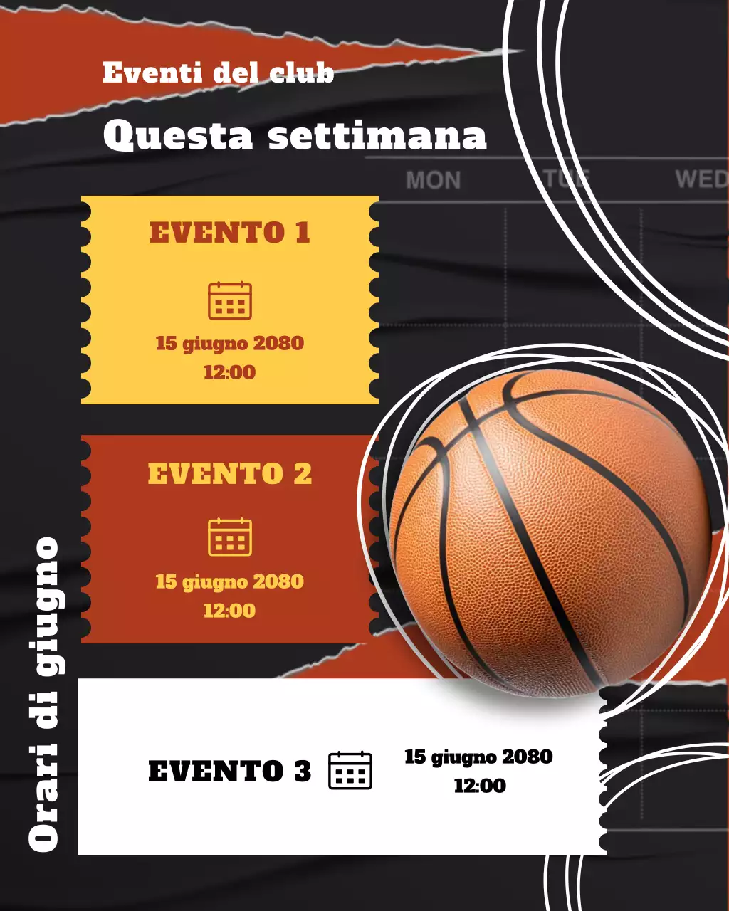 programma sportivo moderno arancione