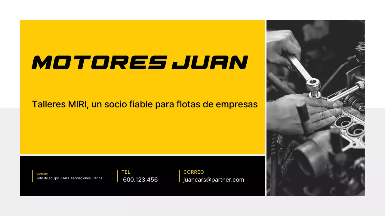 Tarjeta de presentación de coche moderno amarillo