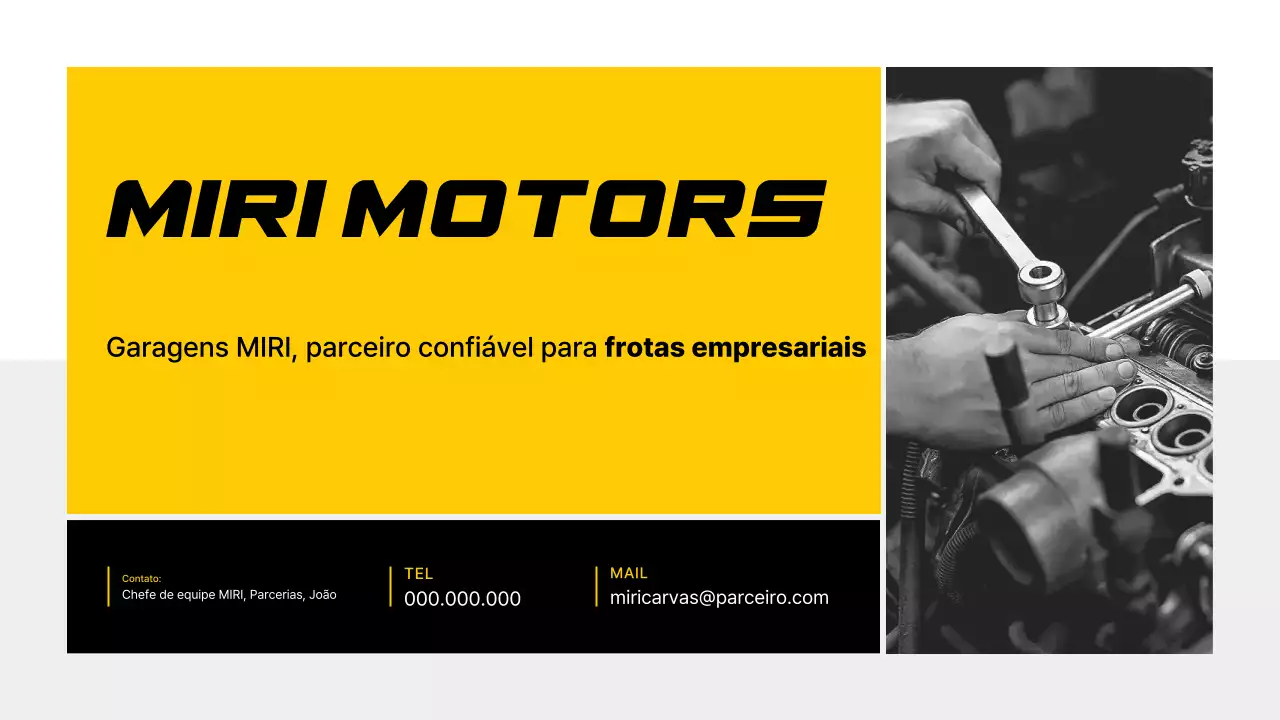 Cartão de Visita Amarelo Carro Moderno