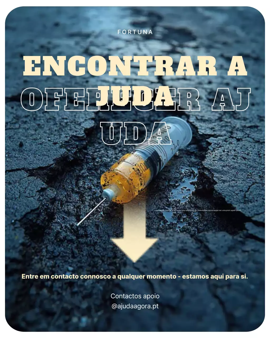 anúncio de vício em negrito azul