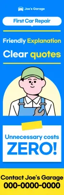 Anúncio de carro limpo azul