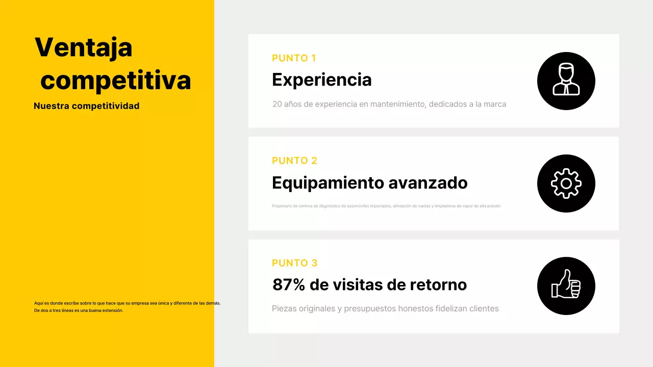 Tarjeta de presentación de coche moderno amarillo