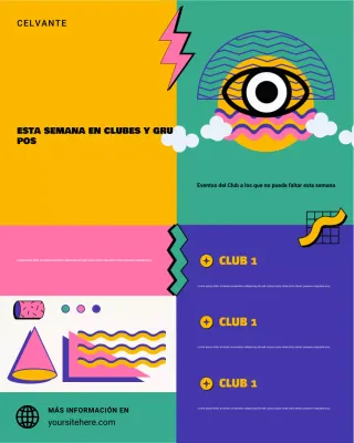 Anuncio de eventos de club retro colorido