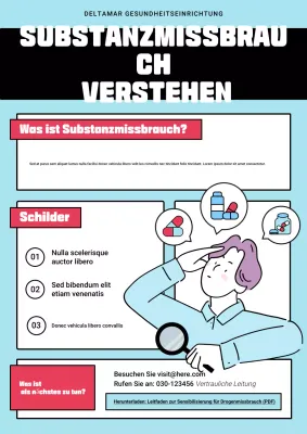 Blaues modernes Gesundheitshandbuch-Poster
