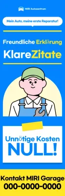 Blaue, saubere Autowerbung