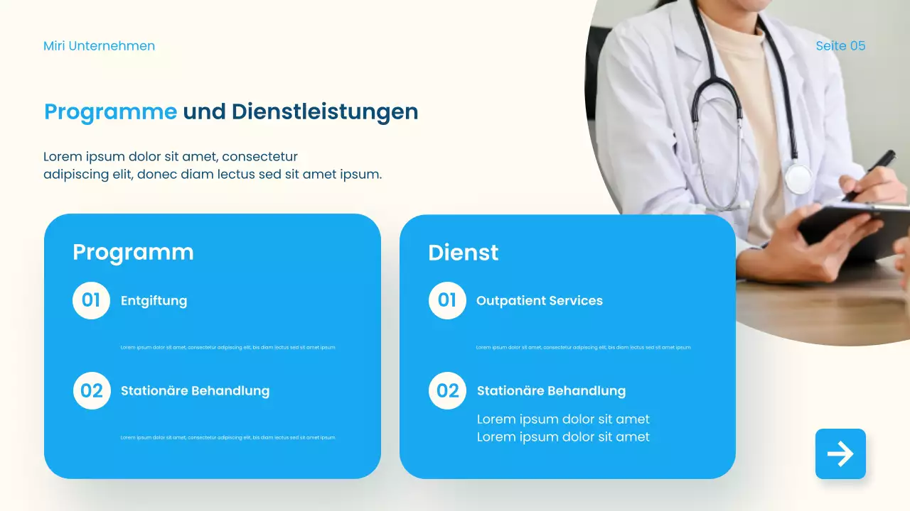 Blauer moderner Suchtführer