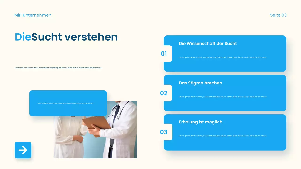 Blauer moderner Suchtführer