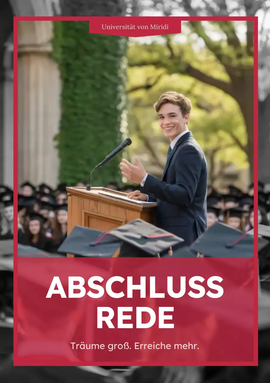 Rote klassische Abschlussankündigung