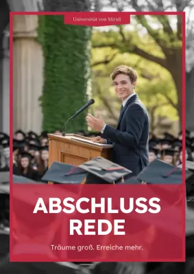 Rote klassische Abschlussankündigung