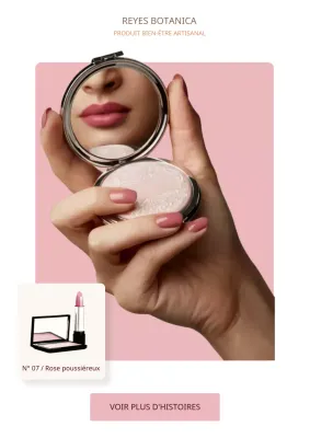 Publicité pour un rouge à lèvres rose élégant
