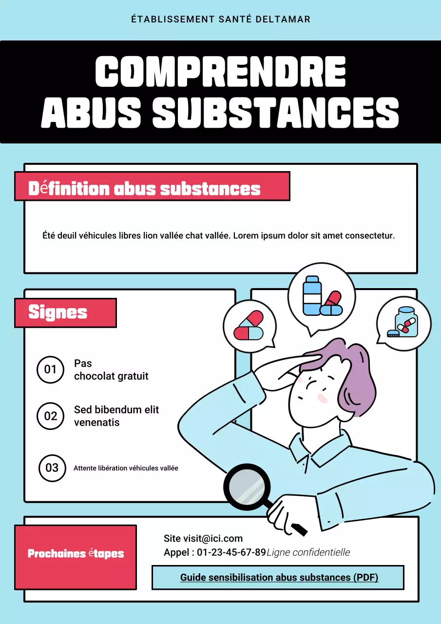 Affiche du guide de santé moderne bleu