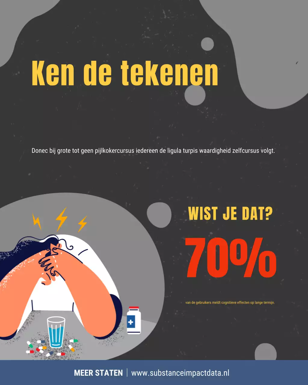 Zwart-gele Instagram-post over bewustwording van middelenmisbruik