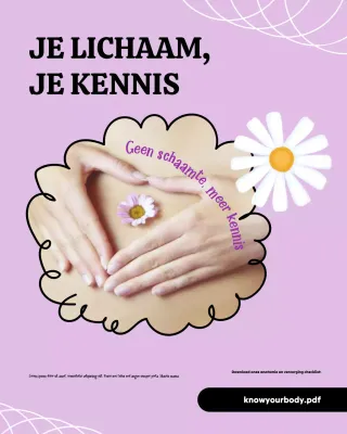 Paarse moderne alles over de gezondheid van vrouwen op Instagram-post