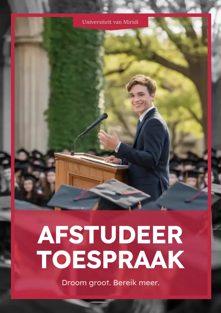 Rode Klassieke Afstudeeraankondiging