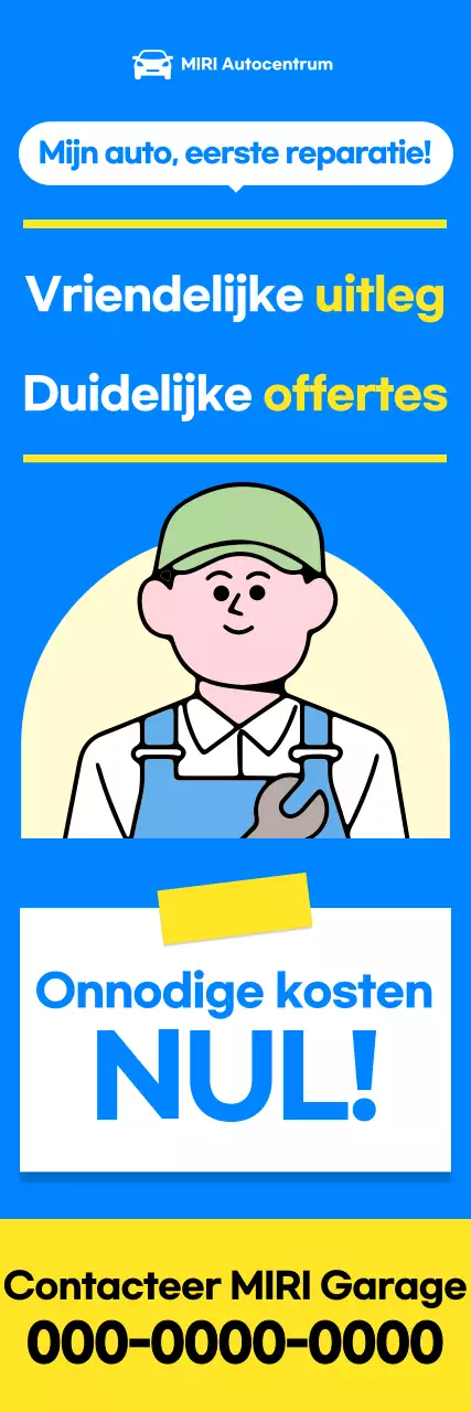 Blauwe schone auto-advertentie