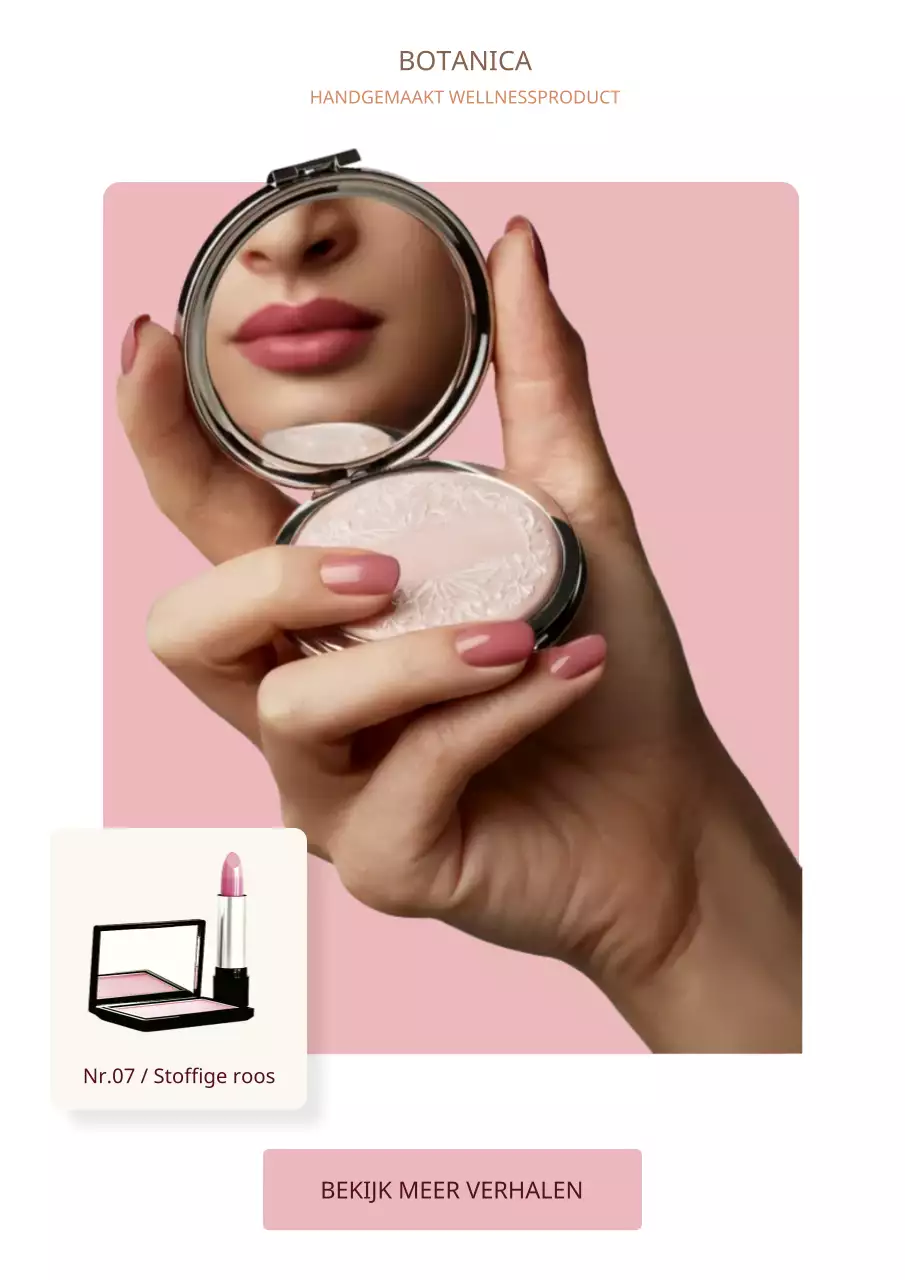 Advertentie voor roze elegante lippenstiftcosmetica