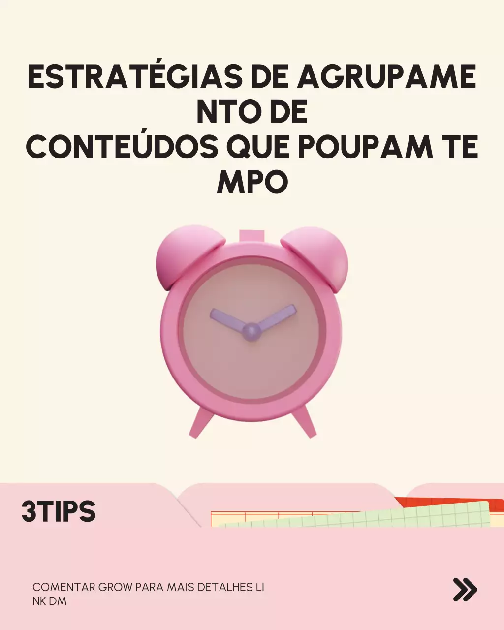 Guia de estratégias de produtividade modernas rosa - Imagem vertical do Instagram