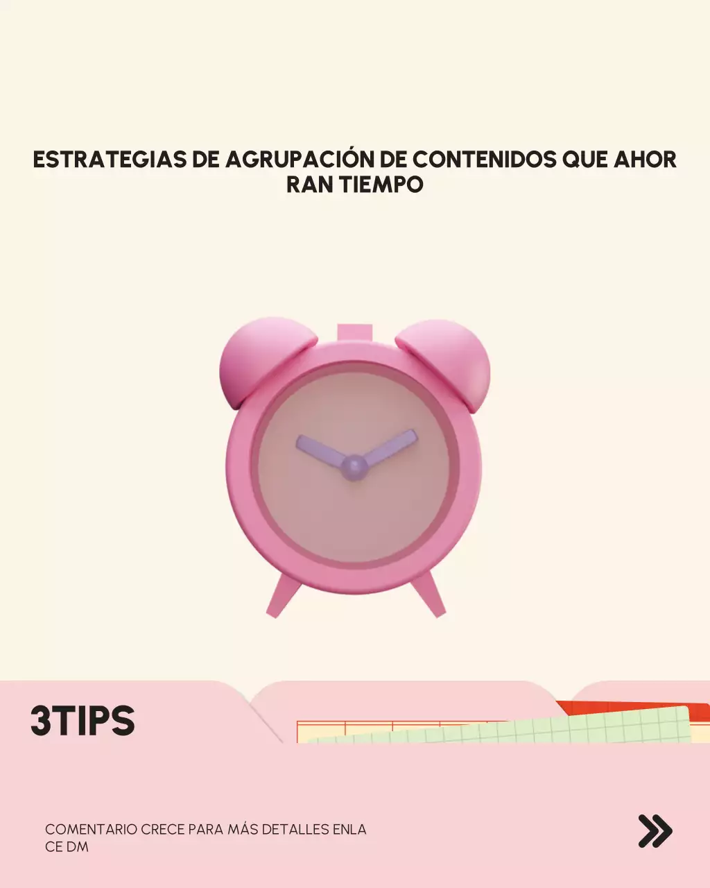 Guía de estrategias de productividad modernas en rosa: imagen vertical de Instagram
