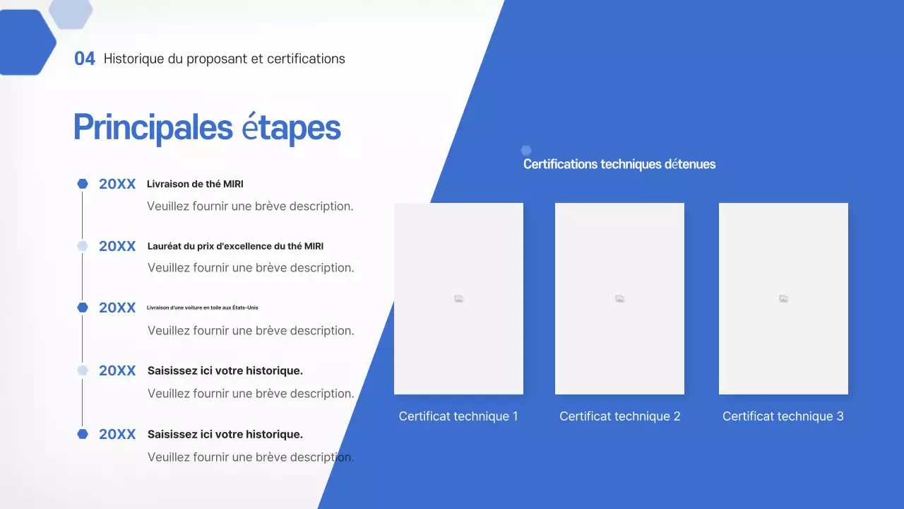 Présentation du produit de la proposition de pièces métalliques automobiles modernes bleu ciel