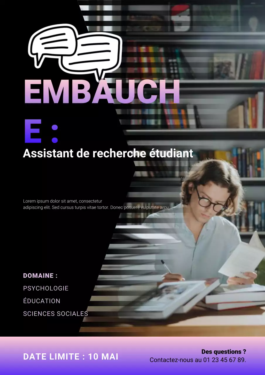 Offre d'emploi de recherche moderne rouge
