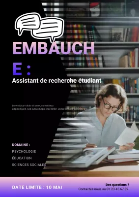 Offre d'emploi de recherche moderne rouge