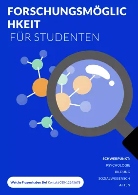 Blaues, modernes Web-Poster „Nehmen Sie an unserer Forschungsstudie teil“
