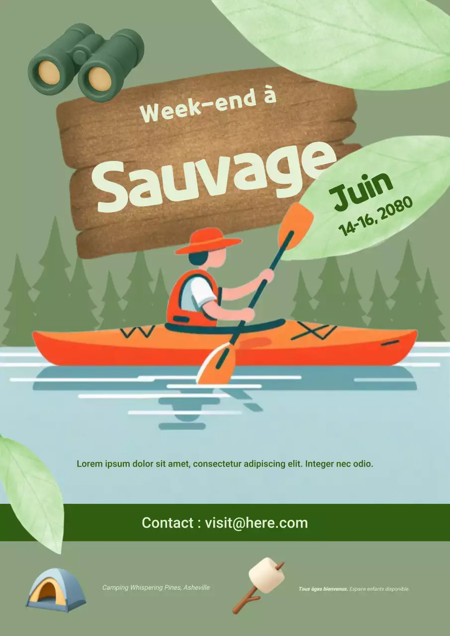 événement de camping rustique vert