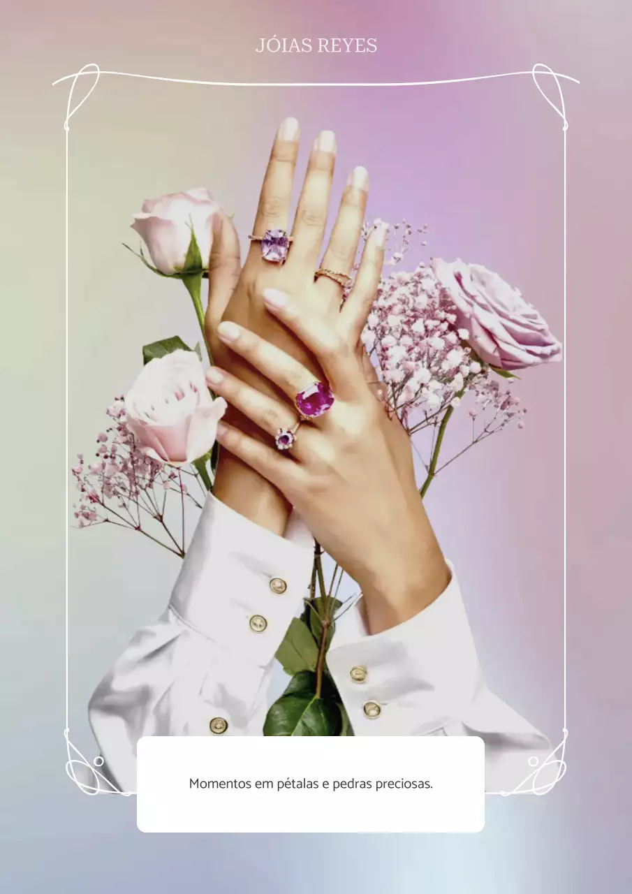 anúncio de joias elegantes rosa