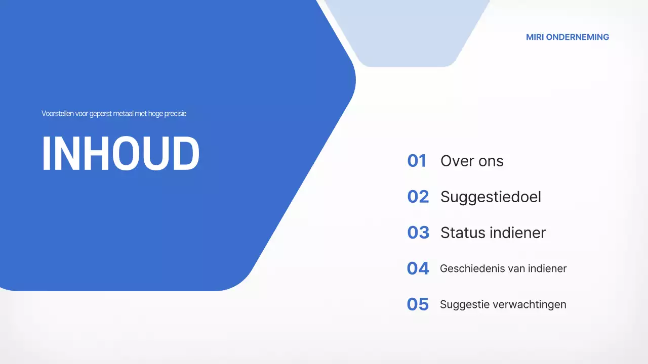 Hemelsblauwe moderne autometalen onderdelen voorstel productintroductie