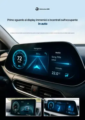 Pubblicità di un'auto moderna color azzurro cielo