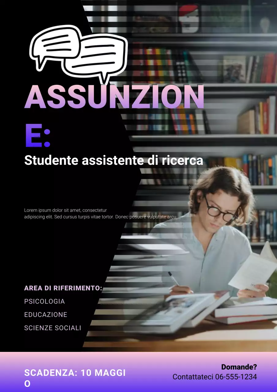 Annuncio di lavoro per la ricerca moderna in rosso