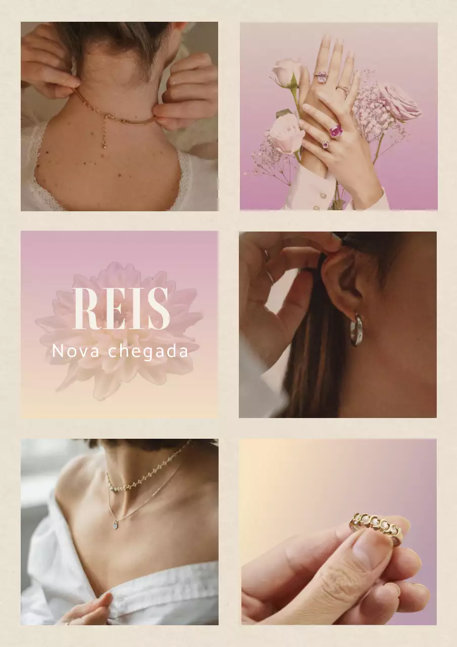 Promoção de joias elegantes rosa claro
