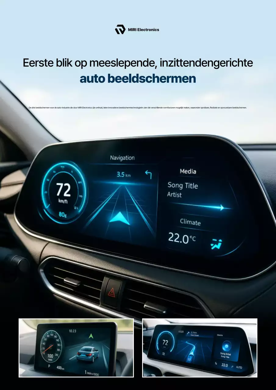 Hemelsblauwe moderne auto-displayadvertentie