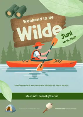 groen rustiek kampeerevenement