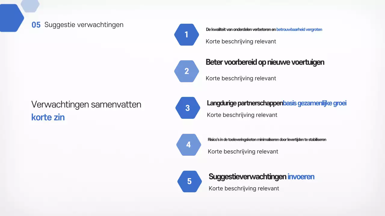 Hemelsblauwe moderne autometalen onderdelen voorstel productintroductie