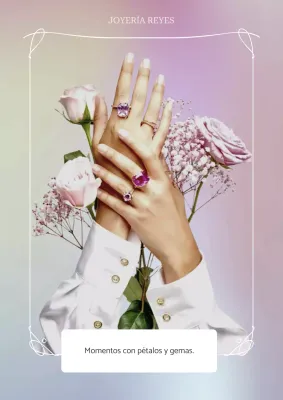 Anuncio de joyería elegante de color rosa