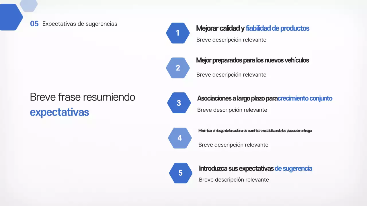 Propuesta de introducción del producto de piezas metálicas automotrices modernas en azul cielo
