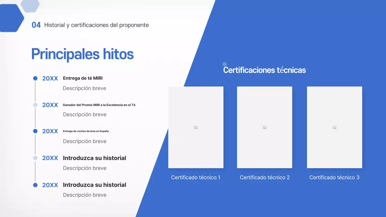 Propuesta de introducción del producto de piezas metálicas automotrices modernas en azul cielo