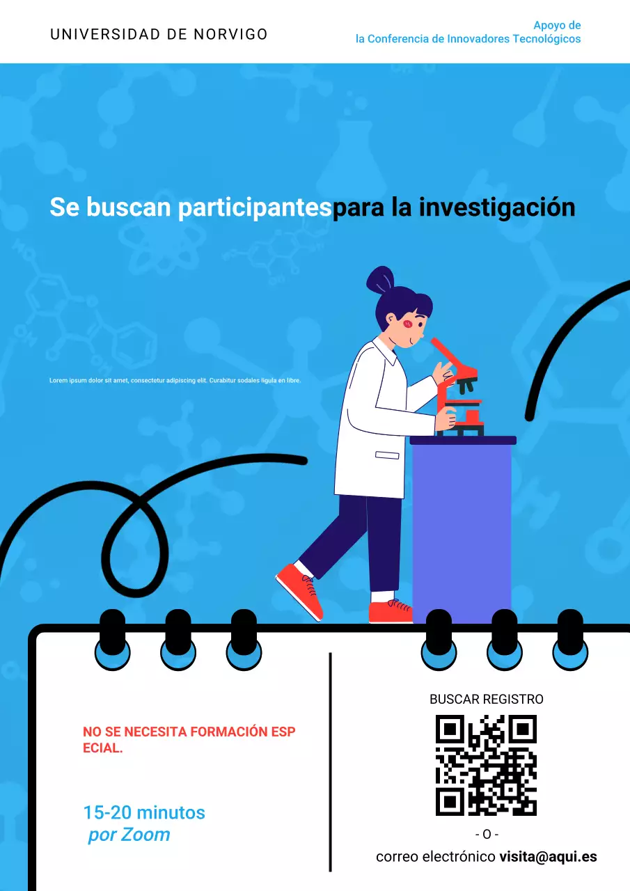 Reclutamiento de investigación moderna azul