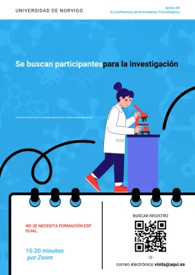 Reclutamiento de investigación moderna azul