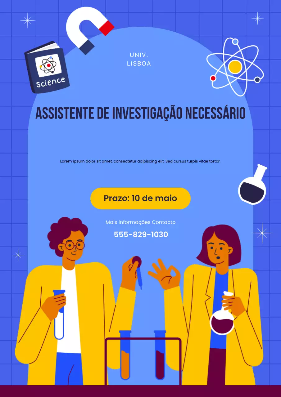 Cartaz de convite para assistente de pesquisa