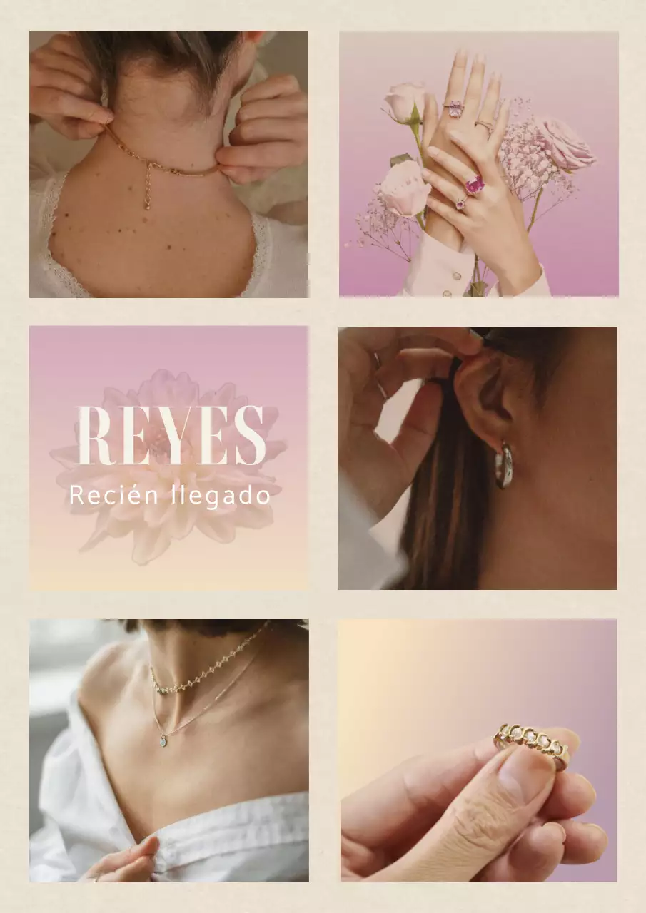 Promoción de joyería elegante en color rosa pálido