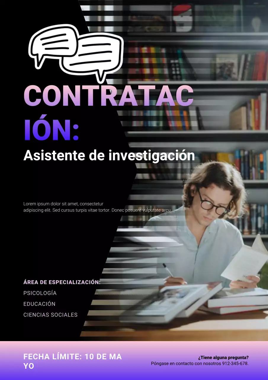 Oferta de empleo de investigación moderna en rojo