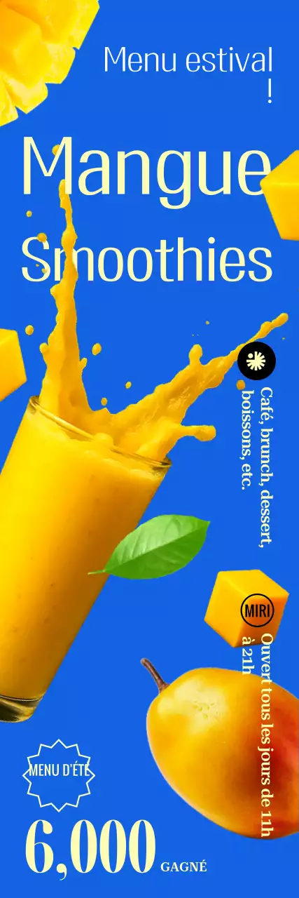 Promotion du menu d'été Blue Pop